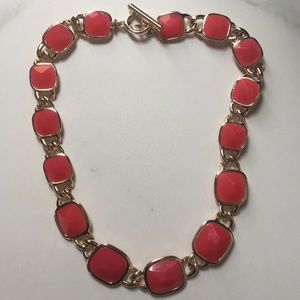 Banana Republic Red Gem Gold Tone Necklace